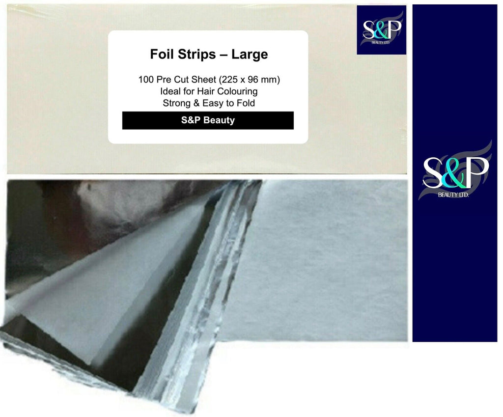 Pre Cut Foil Strips x 100 Large   For Hair Coloring, Tinting & Dyes SPECIAL OFFERS