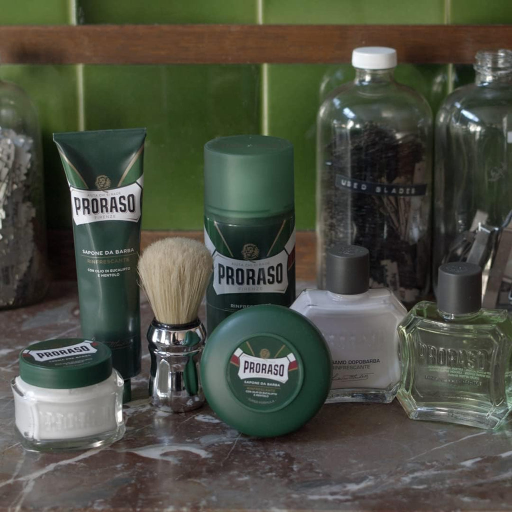 Proraso shaving soap cream 150ml green bowl x 3   jar / tub Menthol and Eucalyptus