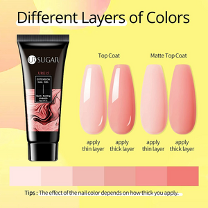 UR SUGAR Jelly Pink Poly Extension Gel Nail Kit, 6 Colours Nude Pink Transparent