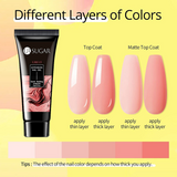 UR SUGAR Jelly Pink Poly Extension Gel Nail Kit, 6 Colours Nude Pink Transparent
