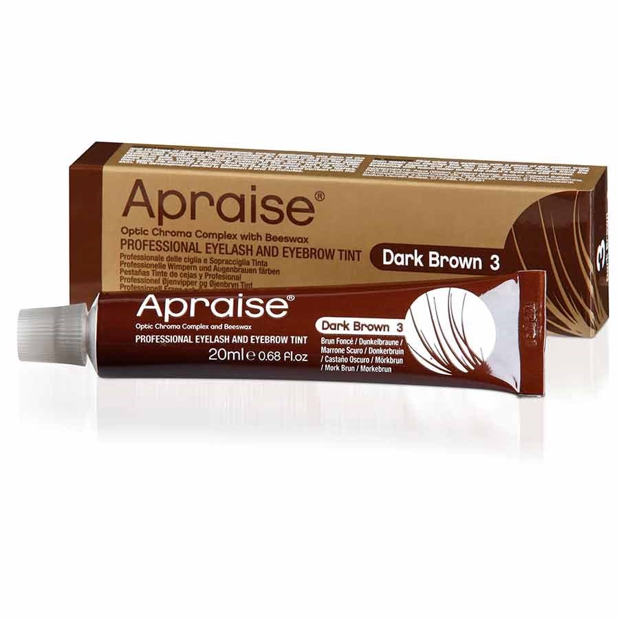 Apraise Professional Eyebrow and Eyelash Tint, Tinting Dye TINT No 3 (Dark Brown) 20ml, Water Resistant & Smudge Proof