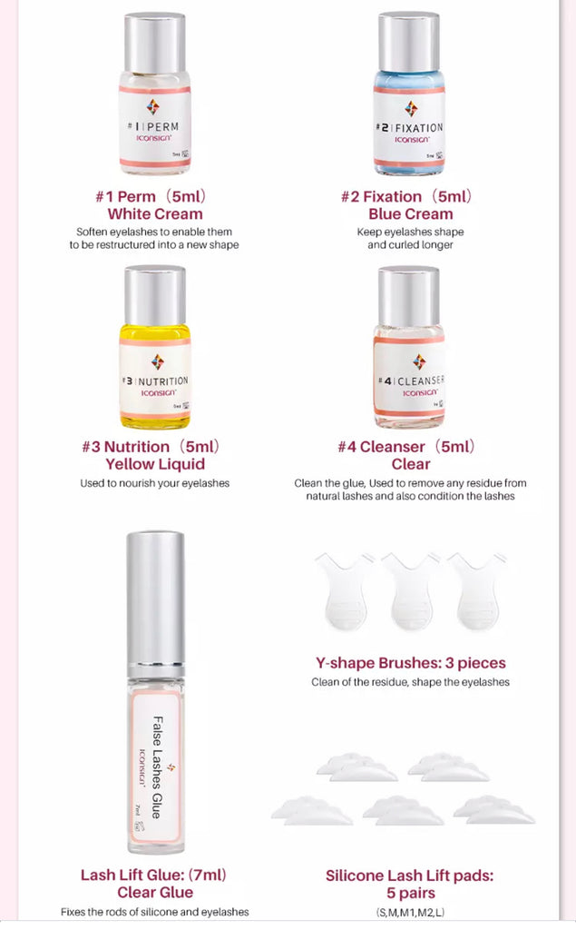 Complete Lash Lift Perming Eyelash Extension Kit iconsign Orignal, Tint Kit