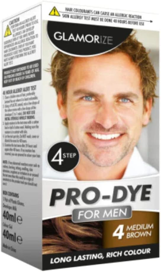 Glamorize Pro Dye Creme Colour Hair Dye For Men Shade 4 Medium Brown