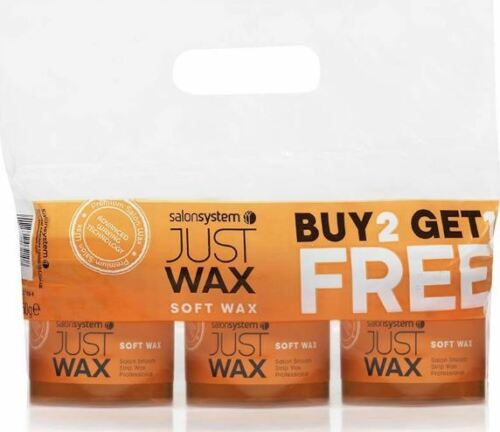Salon System Just Wax Traditional High Performance Soft Wax for Sensitive Skin 450g, 3 Pack