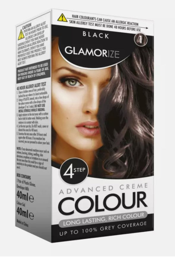 Women Black hair dye Glamorize creme advanced creme pro-dye colour permanent