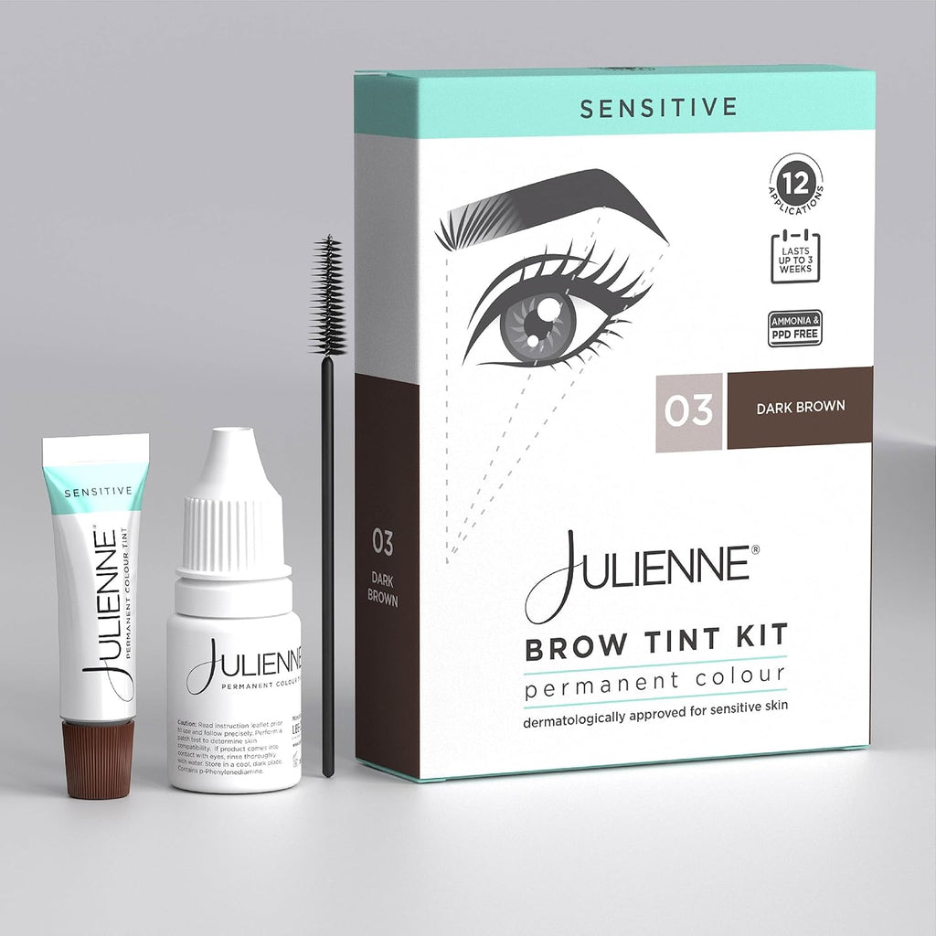 Julienne Brow Tint Kit Sensitive - Dark Brown full kit
