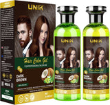 UNIK PROFESSIONAL HAIR COLOR GELDARK BROWN/ NATURAL BLACK  No Color to the Skin - No AMONIA free delivery