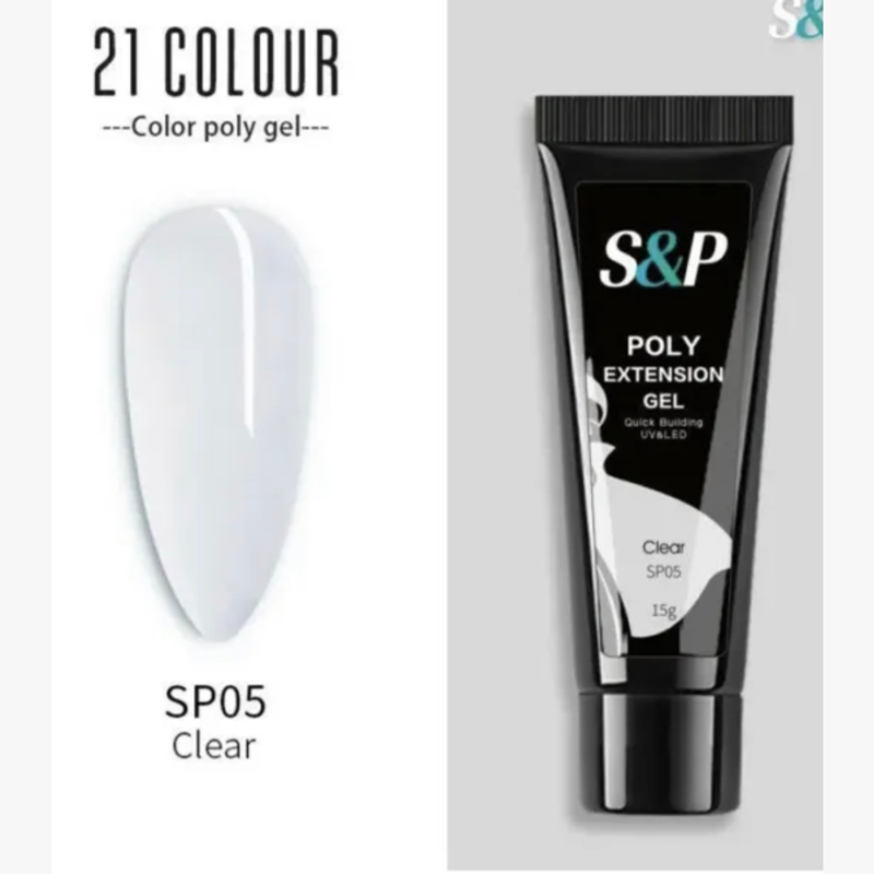 Poly Builder Gel DIYKITJelly Crystal NailArt Quick ExtensionPolygeL-S&P 05 CLEAR