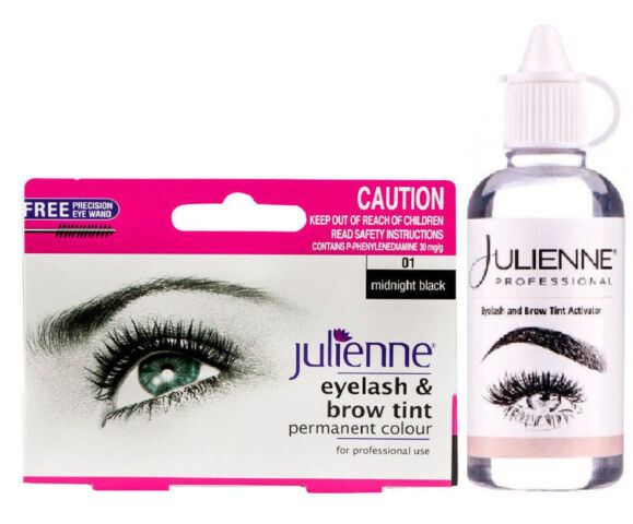 Julienne Professional Tinting Mid Night Black tint + developer