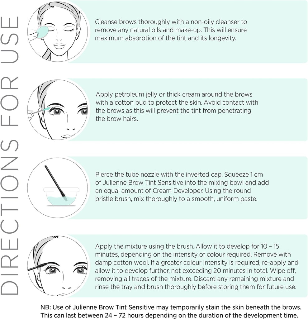 Julienne Brow Tint Kit Sensitive - Light Brown full Kit